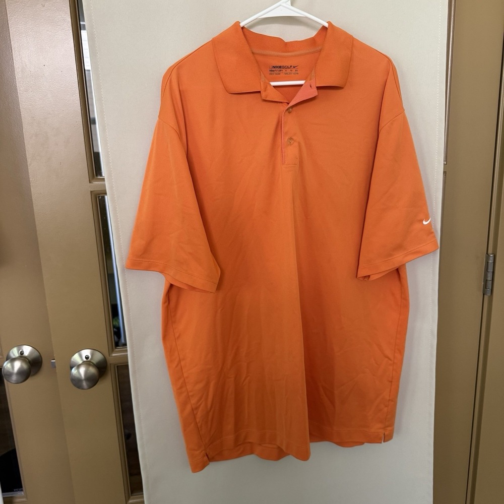 Nike Golf Men's XL Orange Nike Fit‎ Dry Short Sleeve Polo Shirt